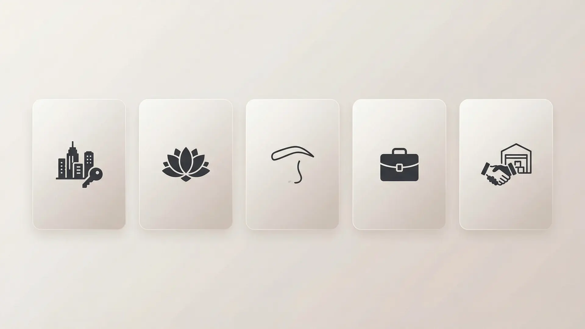 Iconos de casos de uso de landing page para realtors, spa, micropigmentadora, proveedores de servicios, maoristas.